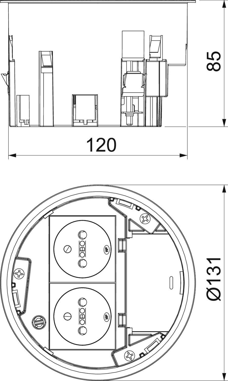 OBO Bettermann MT R2 NF Montageplatte