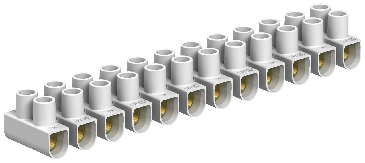 OBO Bettermann 2056070 Reihenlüsterklemme flexibel: - starr: 4-4 mm² Polzahl: 12 Weiß