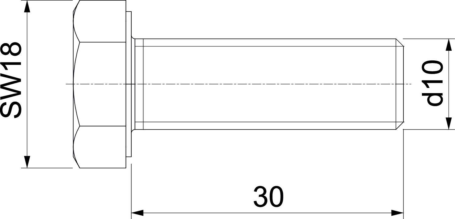 OBO Bettermann DIN933M10x30 V5A 3156062 Sechskantschraube 10mm 30mm Stahl nicht rostend 100St.