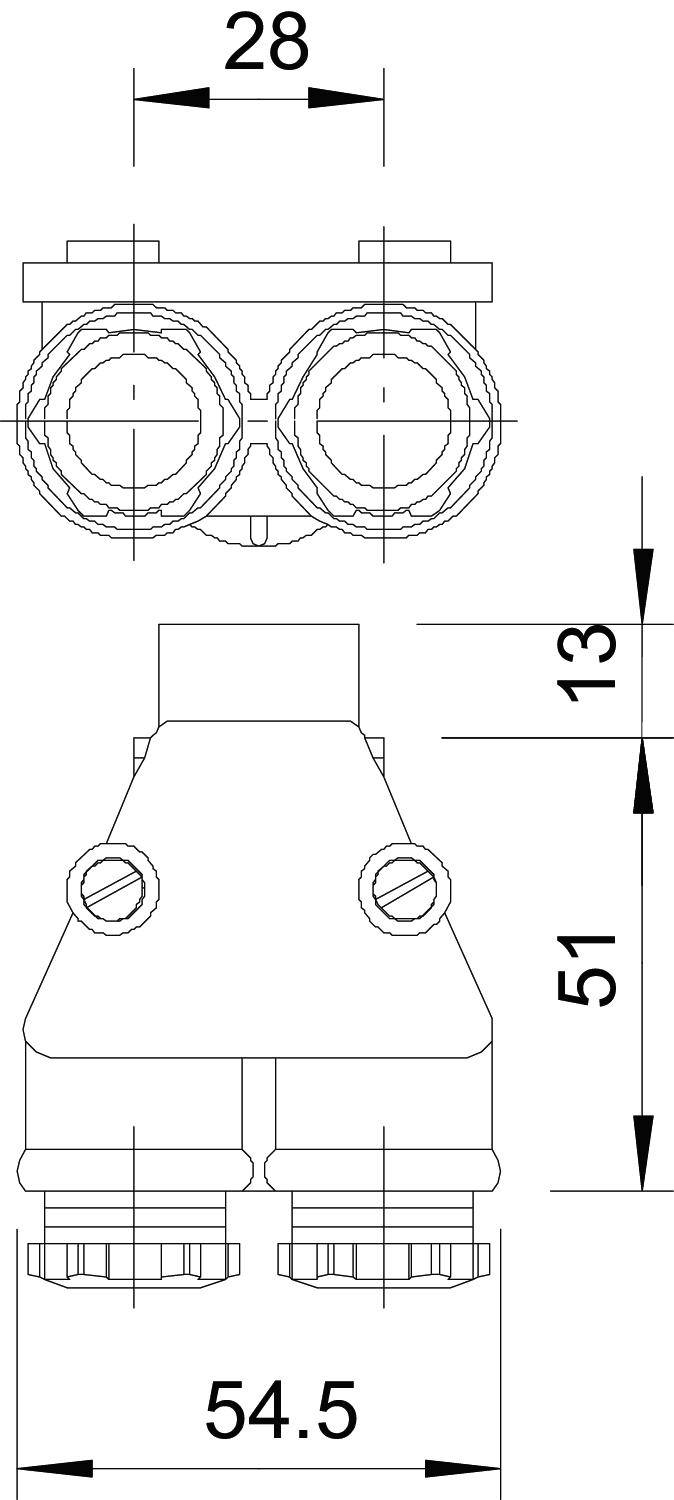 OBO Bettermann 2024063 Zwillingsverschraubung Kunststoff, Polystyrol Lichtgrau 1St.