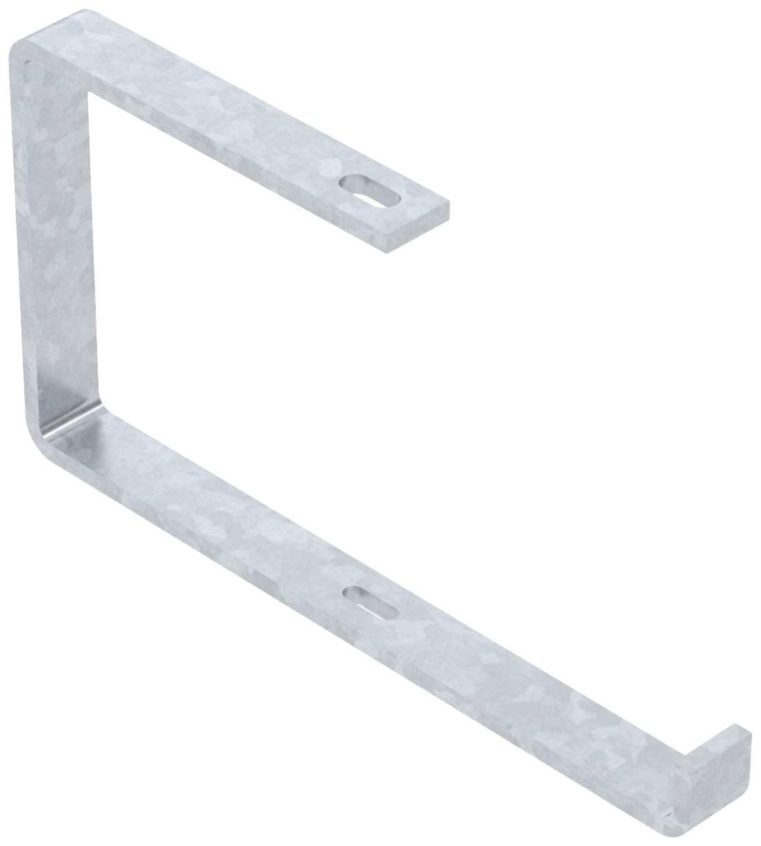 Metallschiene in C-Form, mit zwei Löchern für Schrauben, ist zur Montage oder Befestigung in Baukonstruktionen vorgesehen.