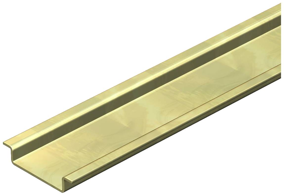 L-förmiges Metallstück in goldener Farbe, das als Kantenabschluss oder Träger verwendet werden kann.