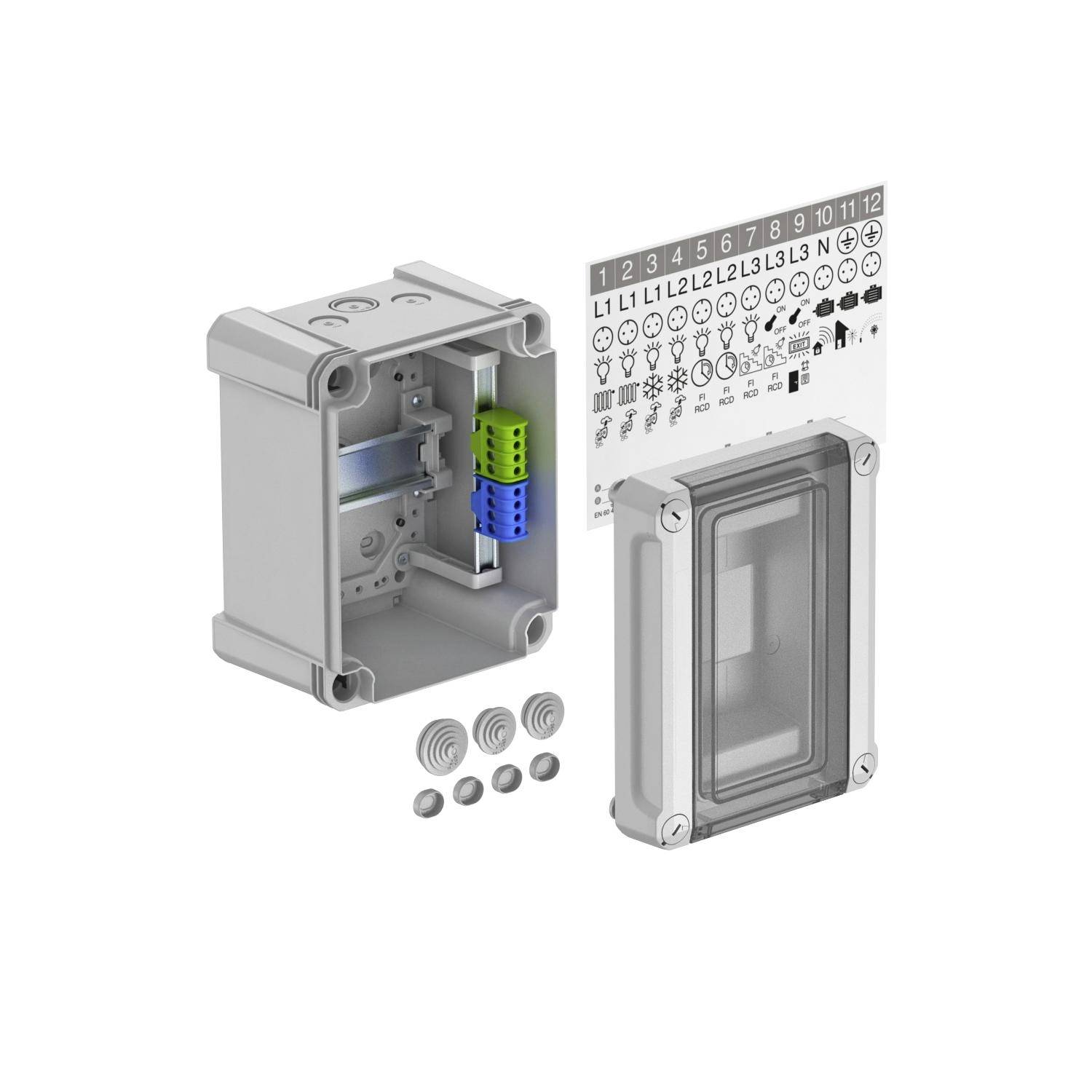 OBO Bettermann 2008800 SDB 03 PS Kleinverteiler Aufputz Anzahl Reihen = 1 Inhalt 1St.