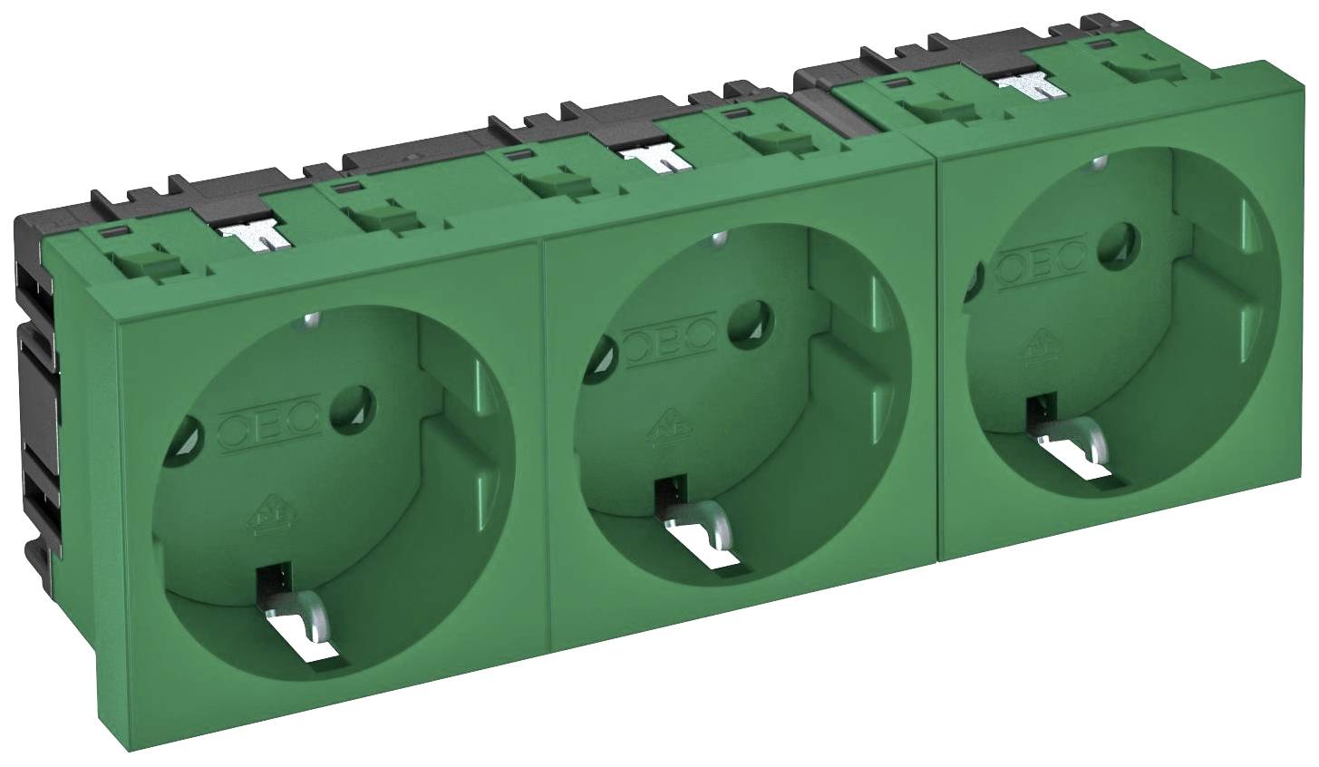 OBO Bettermann 6120046 Geräteeinsatz Steckdose (B x H x T) 135 x 45 x 42mm 1 St. Grün