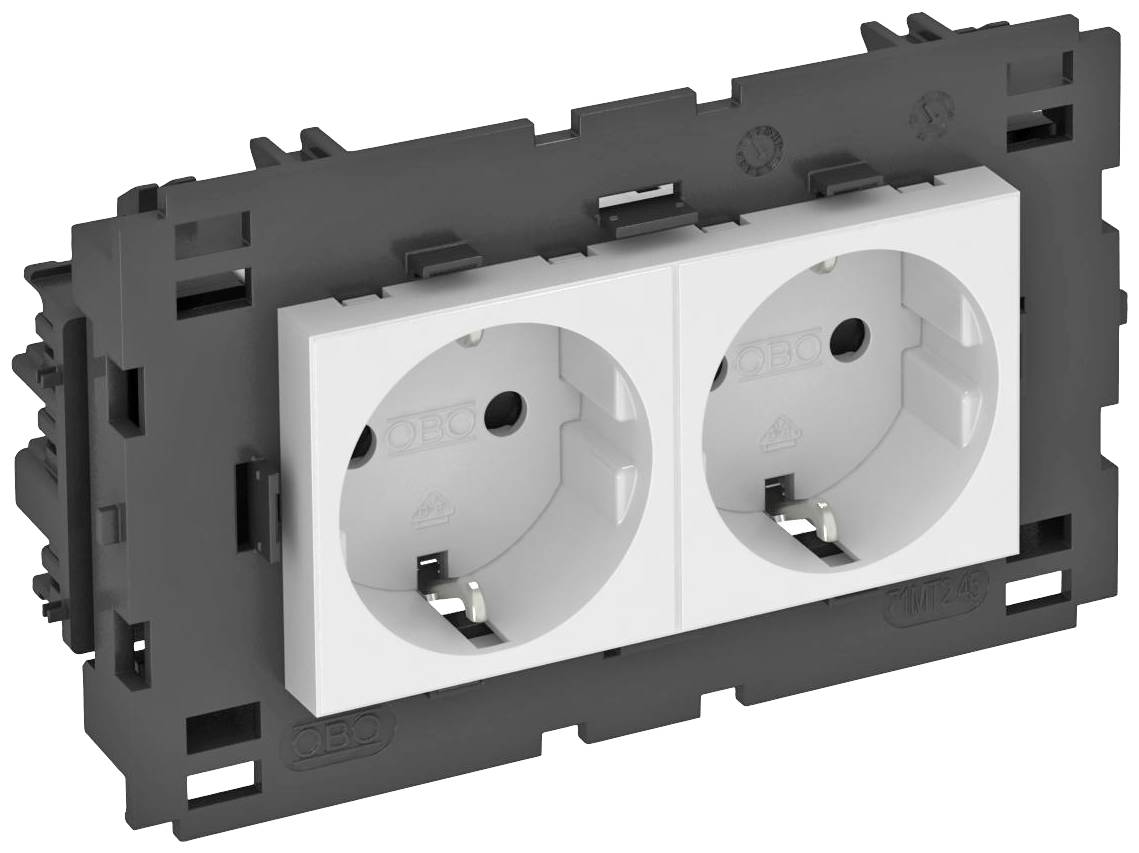 OBO Bettermann 6120432 Geräteeinsatz Steckdose (B x H x T) 131 x 76 x 42mm 1 St. Weiß