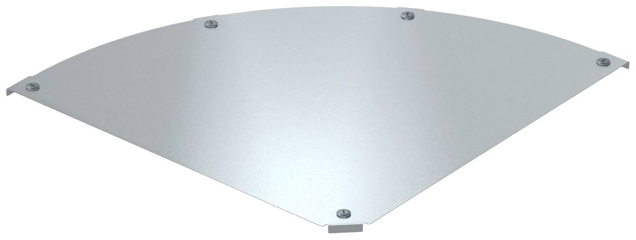 Metallisches, dreieckiges Bauteil mit fünf Schrauben an den Ecken, möglicherweise ein Abdeckblech oder eine Halterung.