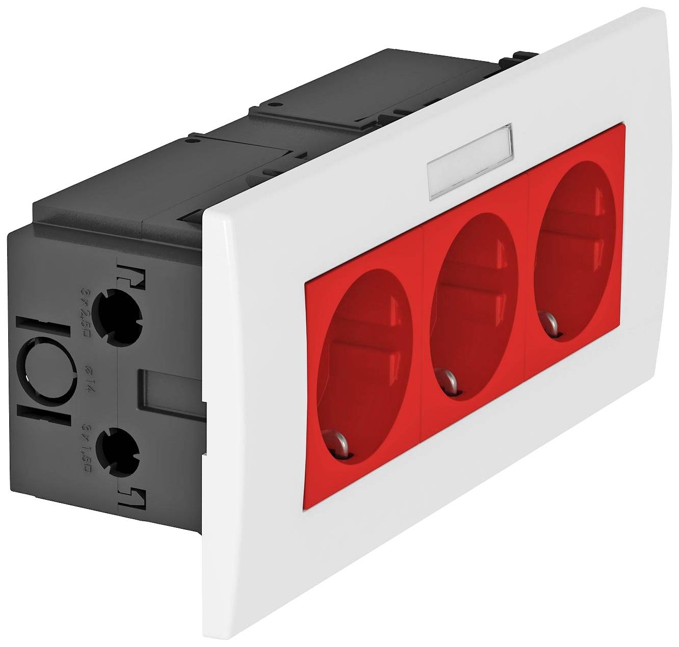 OBO Bettermann 6119435 Geräteeinsatz Steckdose (B x H x T) 185 x 84 x 60mm 1 St. Rot