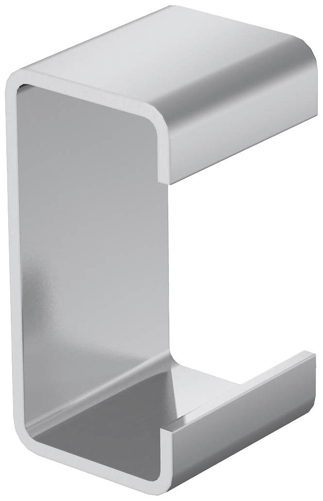 Metallhaken mit schlichtem, modernem Design, in Silber gehalten.