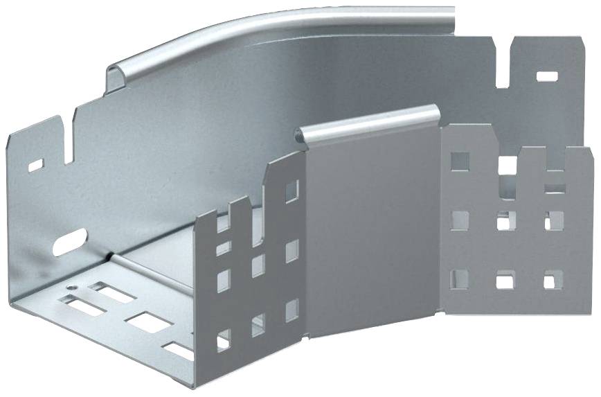 Metallisches Montagewinkel, verwendet für Kabelbefestigung; besteht aus verzinktem Stahl, weist mehrere Löcher zur Befestigung auf.