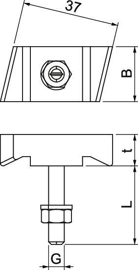OBO Bettermann MS50HB M8x60 ZL 1148214 Hakenkopfschraube 8mm 43mm Stahl 25St.