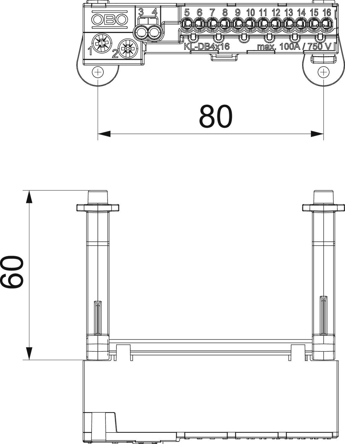 OBO Bettermann 2008914 Klemmleiste 1St.