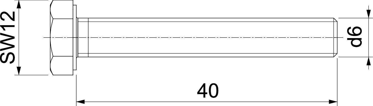 OBO Bettermann DIN933 M6x40 V4A 3156022 Sechskantschraube 6mm 40mm Stahl nicht rostend 100St.