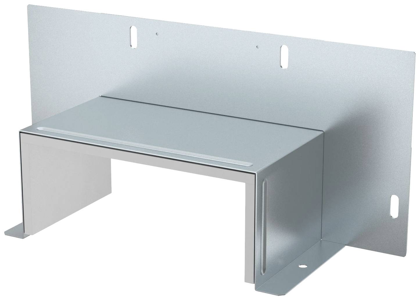 Metallschutzgehäuse mit rechteckiger Öffnung, geeignet für elektrische Vorrichtungen; bietet physischen Schutz und Montageunterstützung.