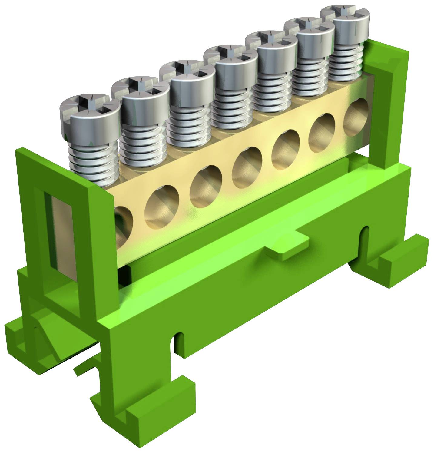 OBO Bettermann 2054019 Klemmleiste Grün 7polig 16mm² 10er Set 10St.