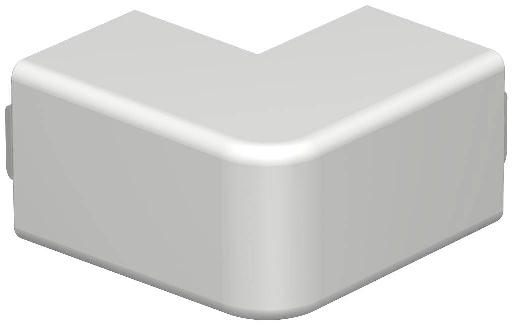 Silbernes, L-förmiges Metallteil mit abgerundeten Kanten.