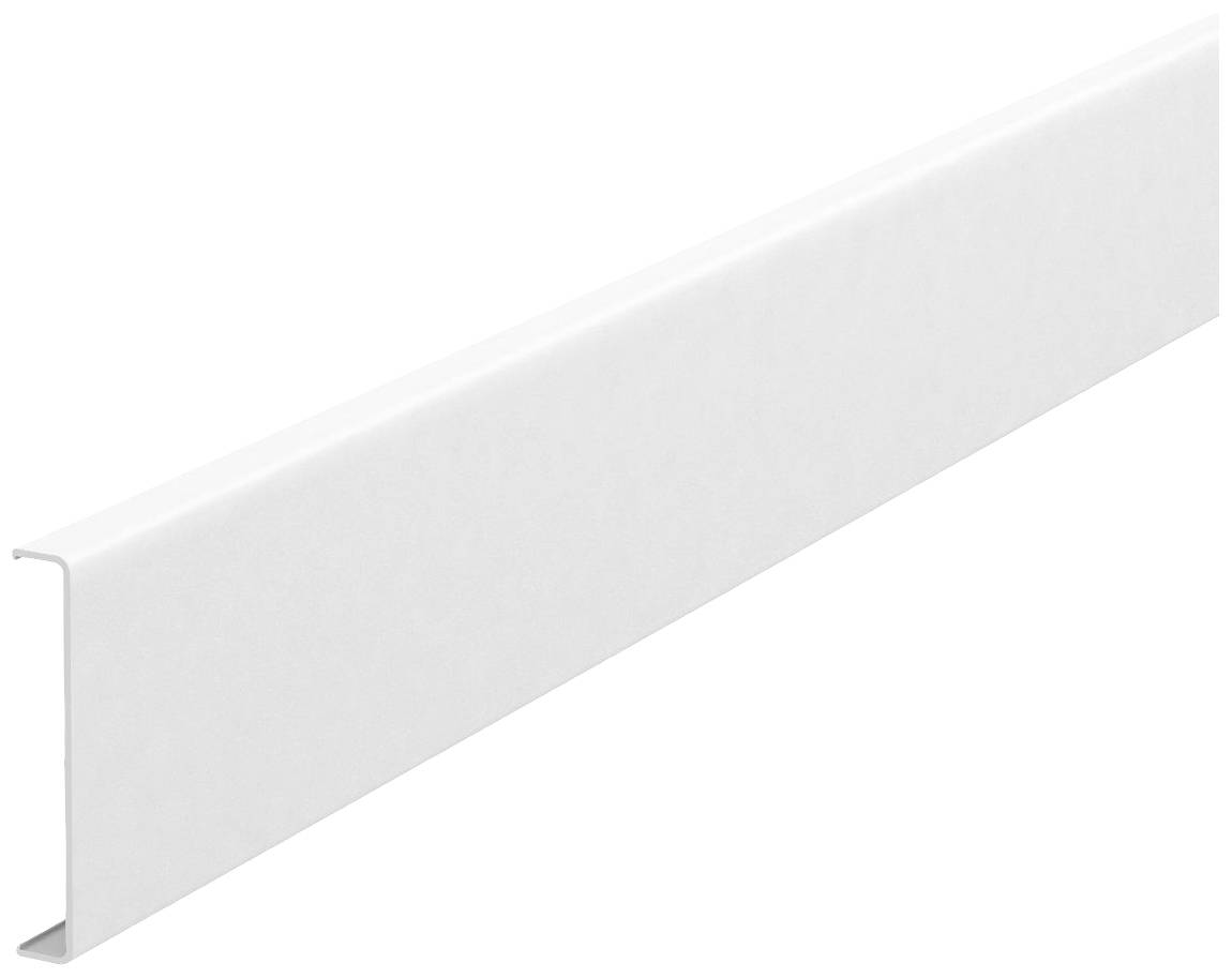 Bild eines weißen L-Profils aus Metall, das in der Bauindustrie zum Schutz und zur Abdeckung von Kanten verwendet wird.