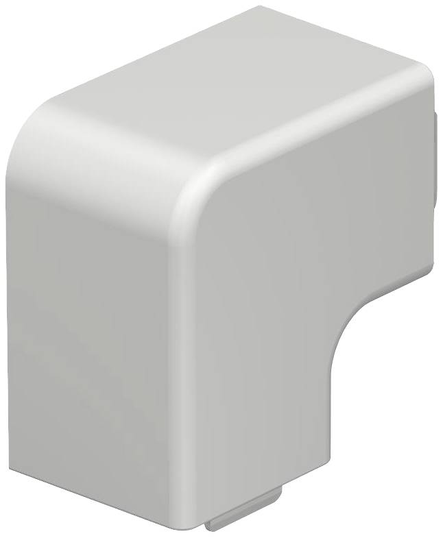 Grauer, rechteckiger Kunststoffwinkel, möglicherweise als Schutzabdeckung verwendet, mit abgerundeten Ecken und glatter Oberfläche.