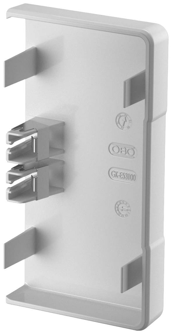 Abdeckung einer Steckdose mit dem Logo 'OBO' und der Kennzeichnung 'GX-ES3100'. Geeignet für Industrieanwendungen.