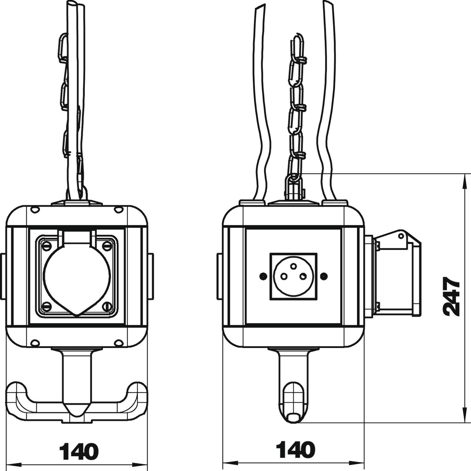 OBO Bettermann CEE Hängeverteiler VH-4 3SF1C16 6109808 415V 16A