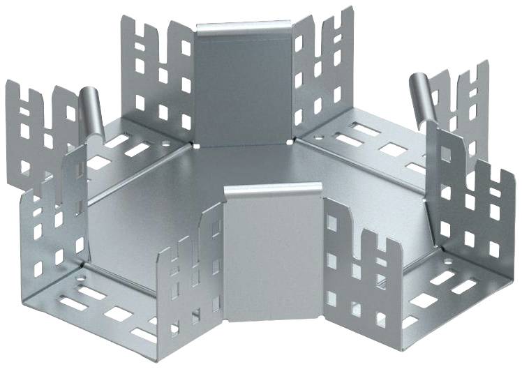 Metallische Anschlussklemme mit mehreren Einschubstellen und Lochdesign in sechseckiger Form, verwendet für Kabelverbindungen.