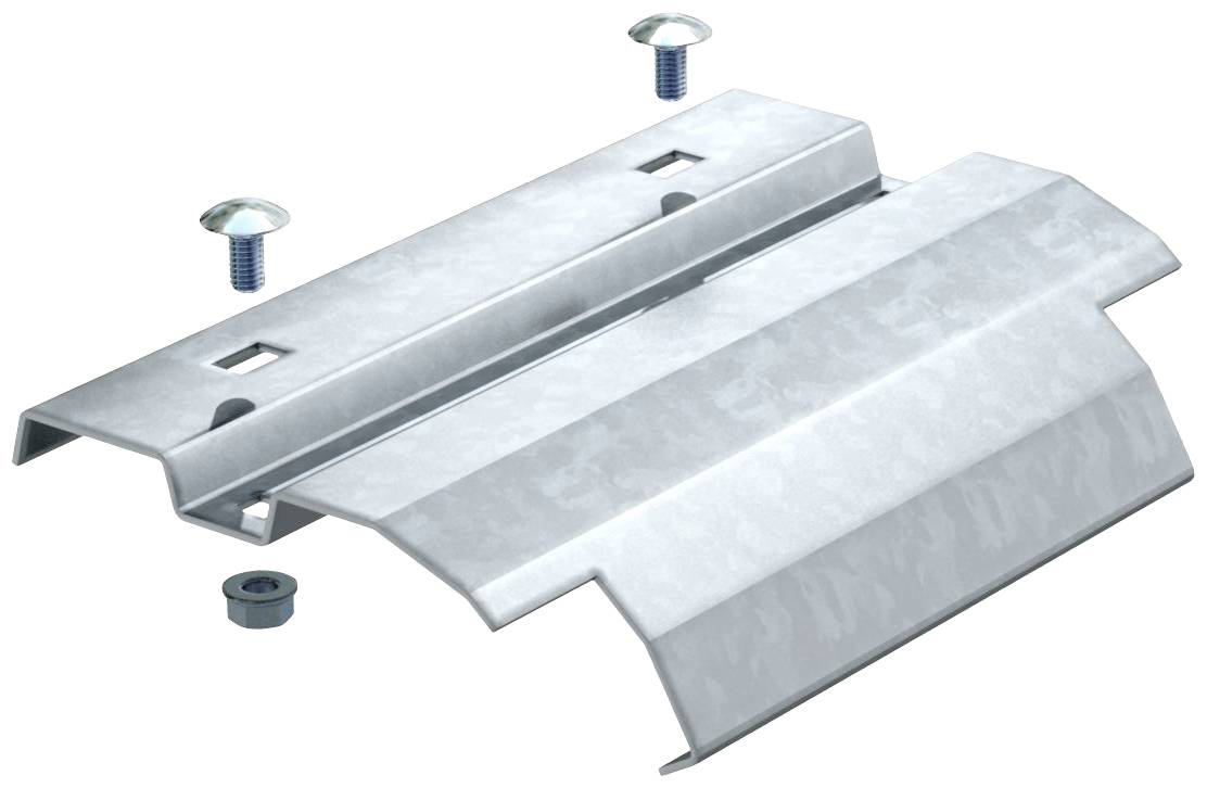 Metall-Haltewinkel mit Schrauben, die zur Befestigung dienen. Geeignet für Bau- oder Montageanwendungen.