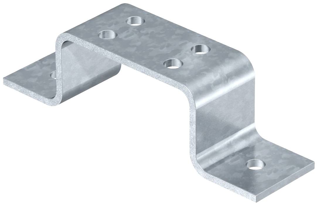 Metallwinkel mit mehreren Bohrlöchern, verwendet zur Befestigung oder Verbindung von Bauteilen.