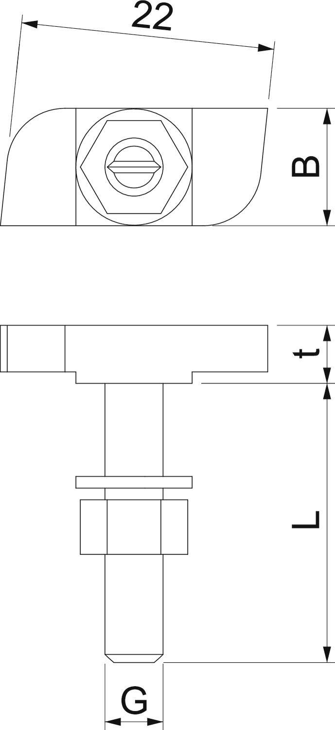 OBO Bettermann CL27HB M5x25 ZL 1148020 Hammerkopfschraube 5mm 23mm Stahl 50St.