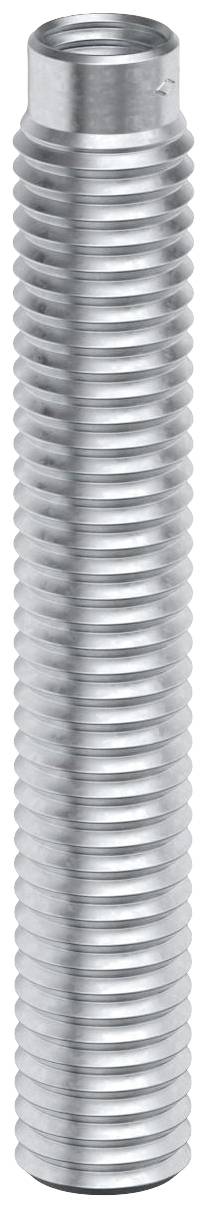 Ein flexibles, metallisches Wellrohr mit gleichmäßigem Rillenmuster, geeignet für den Schutz von Kabeln und Leitungen.
