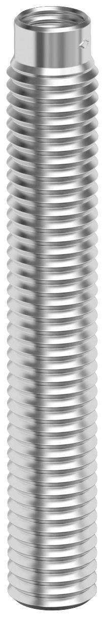 Metallrohr mit geriffelter Oberfläche, zylindrisch geformt, glänzender silberner Farbton, vermutlich für industrielle Anwendungen.