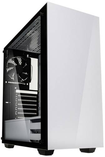 Kolink STRONGHOLD WHITE Midi-Tower PC-Gehäuse Weiß, Schwarz 2 vorinstallierte Lüfter, Seitenfenst