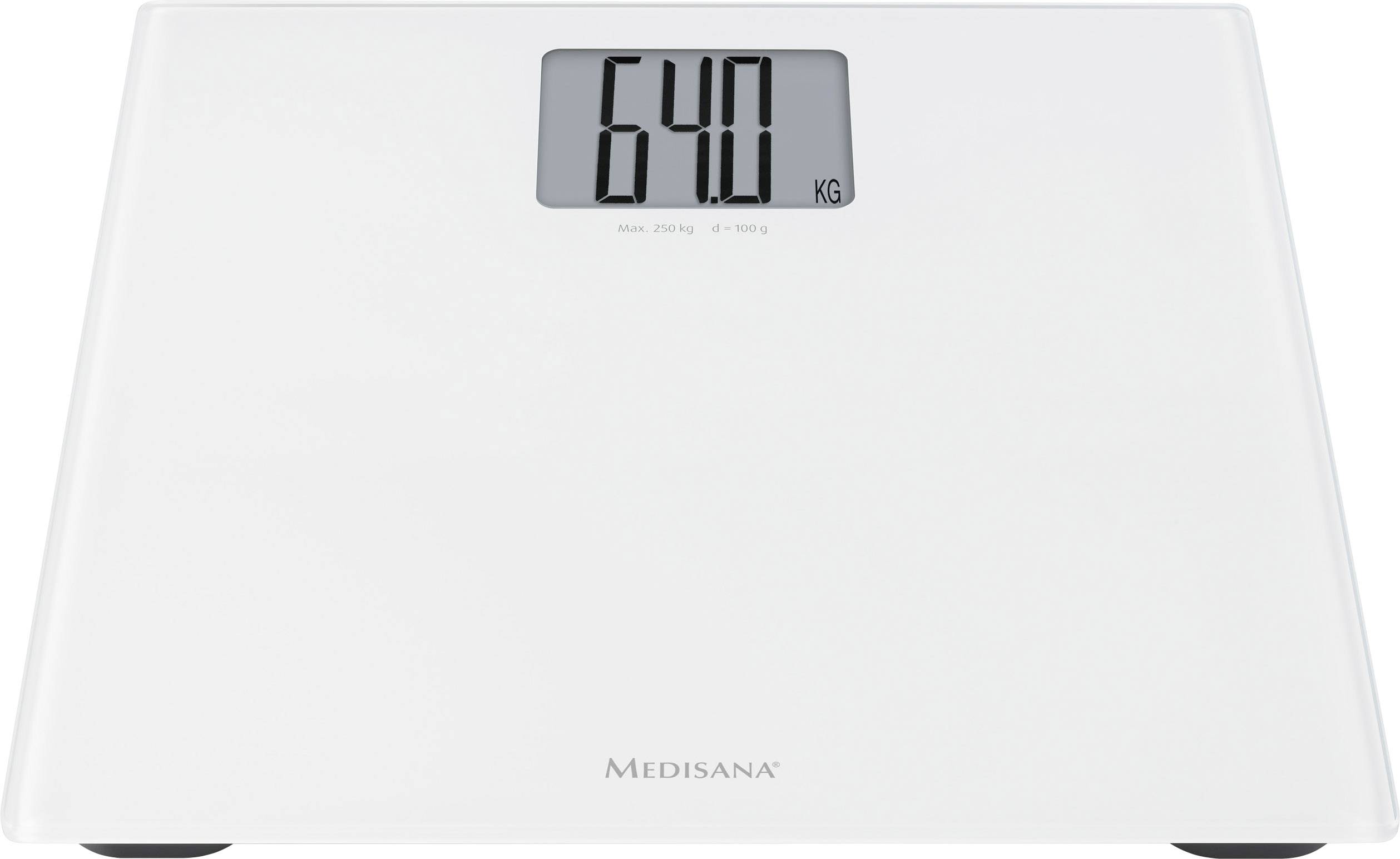 Digitale Personenwaage zeigt '64,0 KG' an.