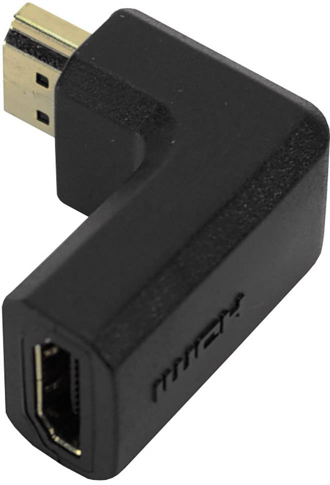 LogiLink AH0005 HDMI Adapter [1x HDMI-Stecker - 1x HDMI-Buchse] Schwarz 90° nach links gewinkelt