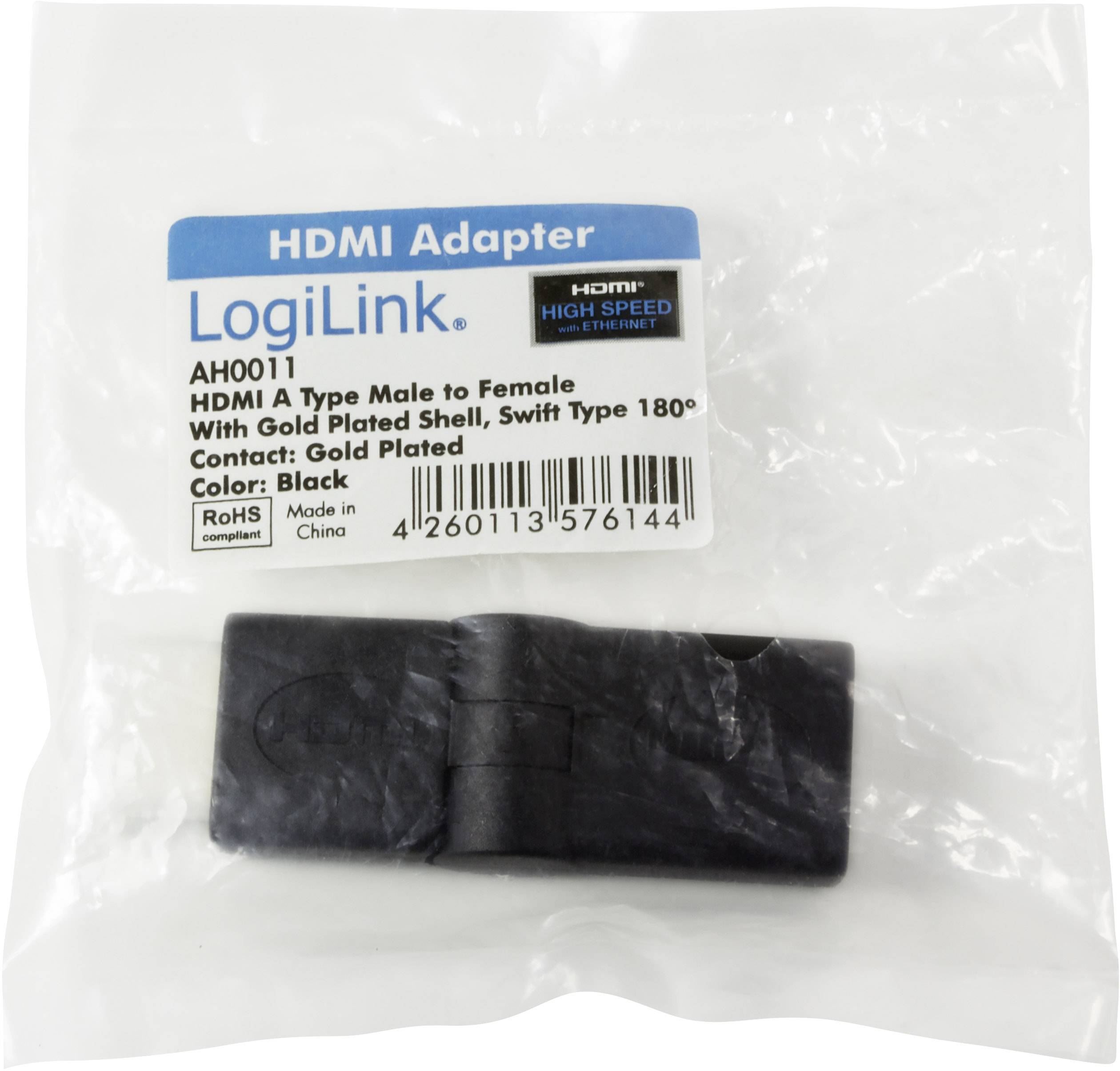 LogiLink AH0011 HDMI Adapter [1x HDMI-Stecker - 1x HDMI-Buchse] Schwarz