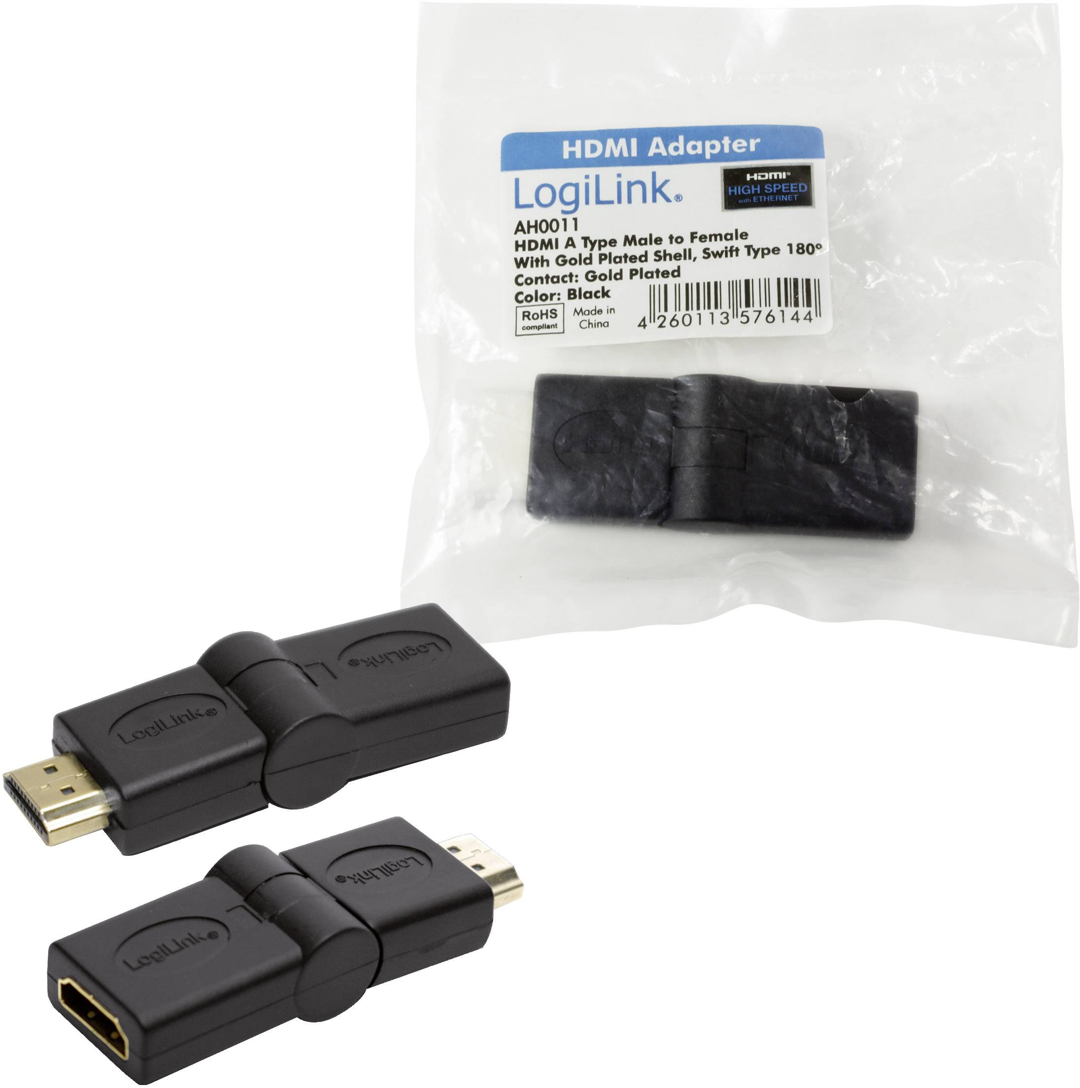 LogiLink AH0011 HDMI Adapter [1x HDMI-Stecker - 1x HDMI-Buchse] Schwarz