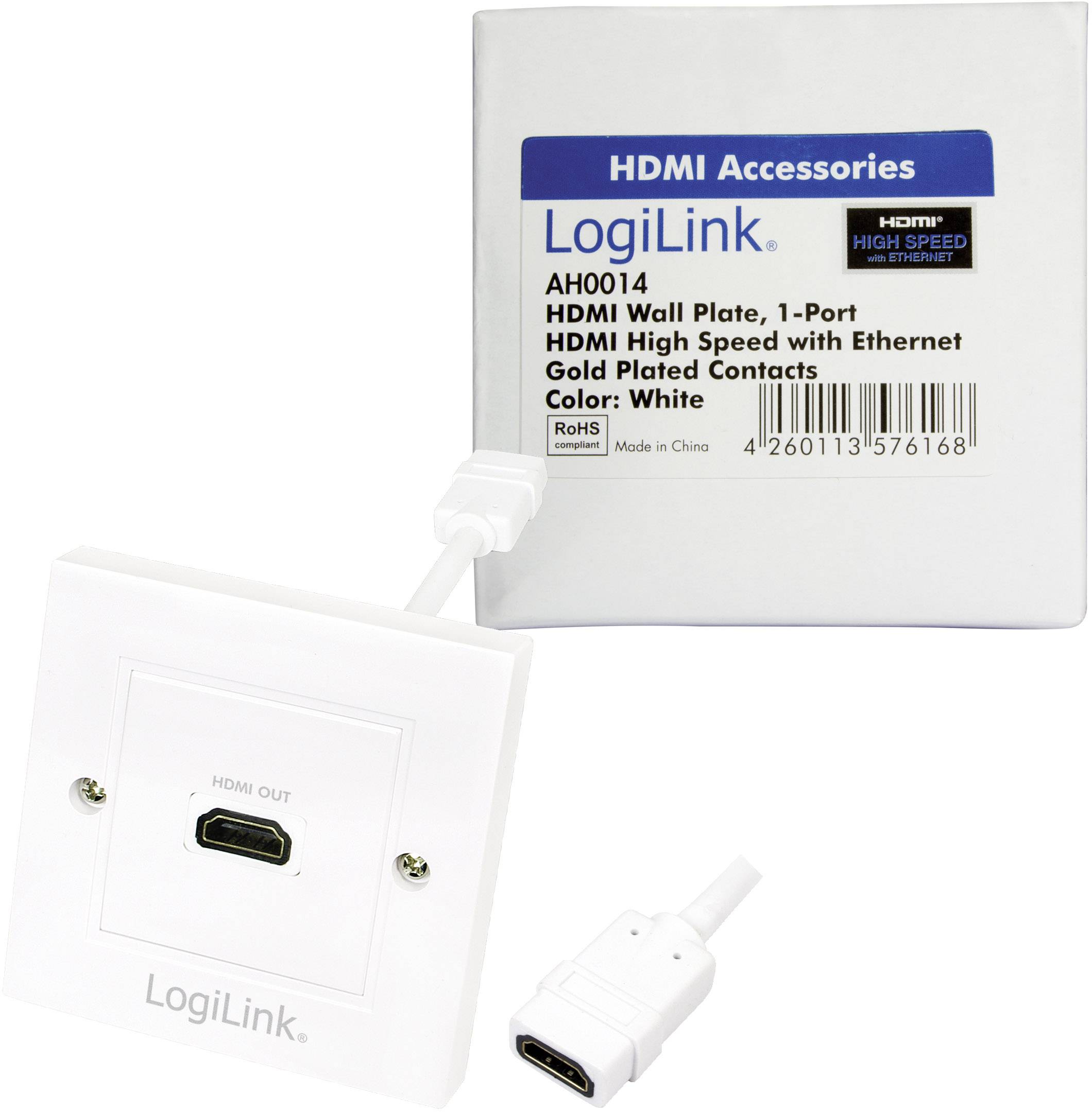 LogiLink AH0014 HDMI Adapter [1x HDMI-Buchse - 1x HDMI-Buchse] Weiß