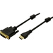 LogiLink HDMI / DVI Adapterkabel HDMI-A Stecker, DVI-D 18+1pol. Stecker 3.00m Schwarz CH0013 HDMI-Kabel