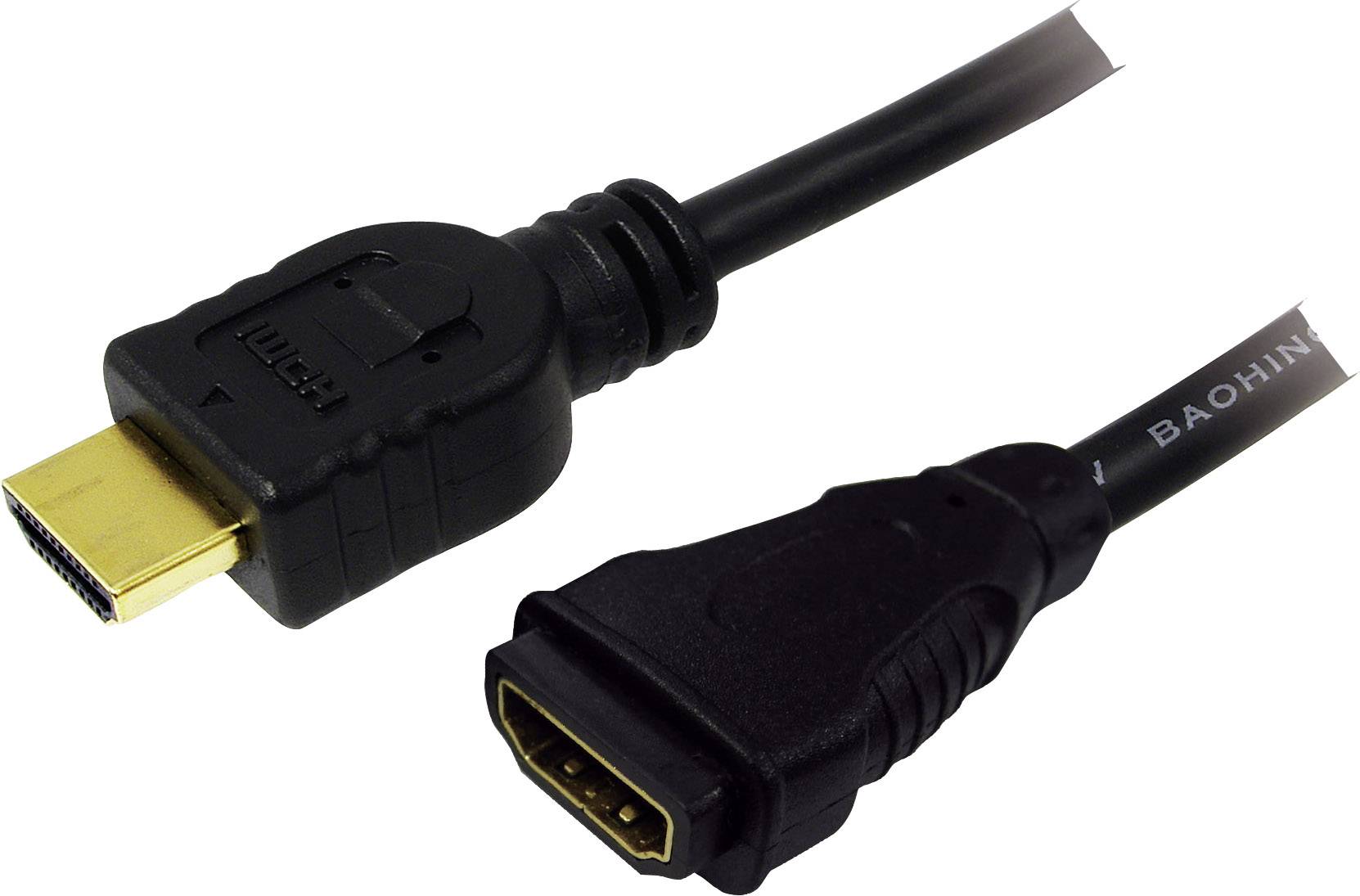 LogiLink HDMI Verlängerungskabel HDMI-A Stecker, HDMI-A Buchse 1.00 m Schwarz CH0059 4K UHD HDMI-Kabel