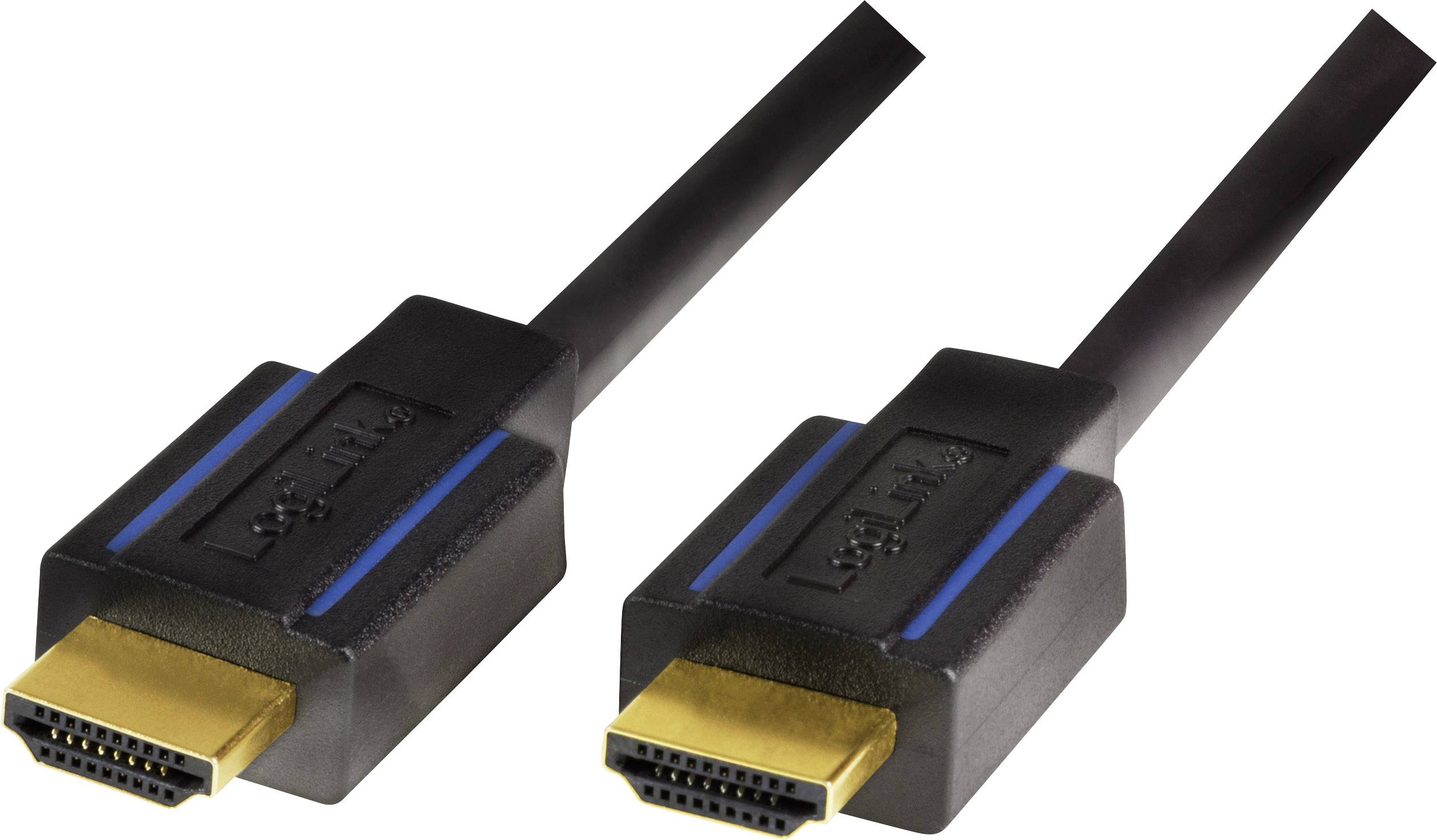 Zwei HDMI-Kabel mit schwarzen Steckern und goldenen Kontakten, nebeneinander liegend.