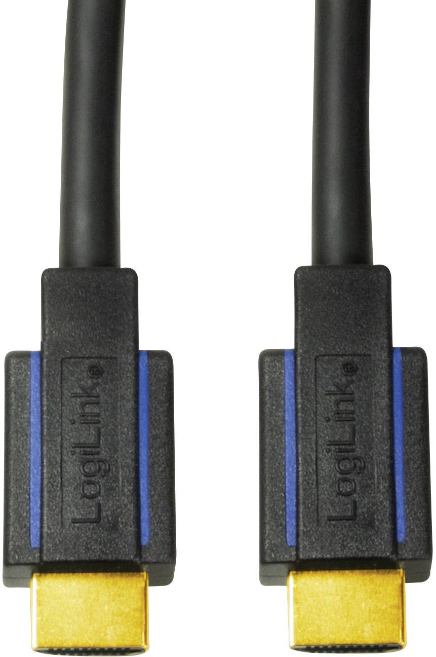 LogiLink HDMI Anschlusskabel HDMI-A Stecker, HDMI-A Stecker 7.50 m Schwarz CHB007 4K UHD HDMI-Kabel