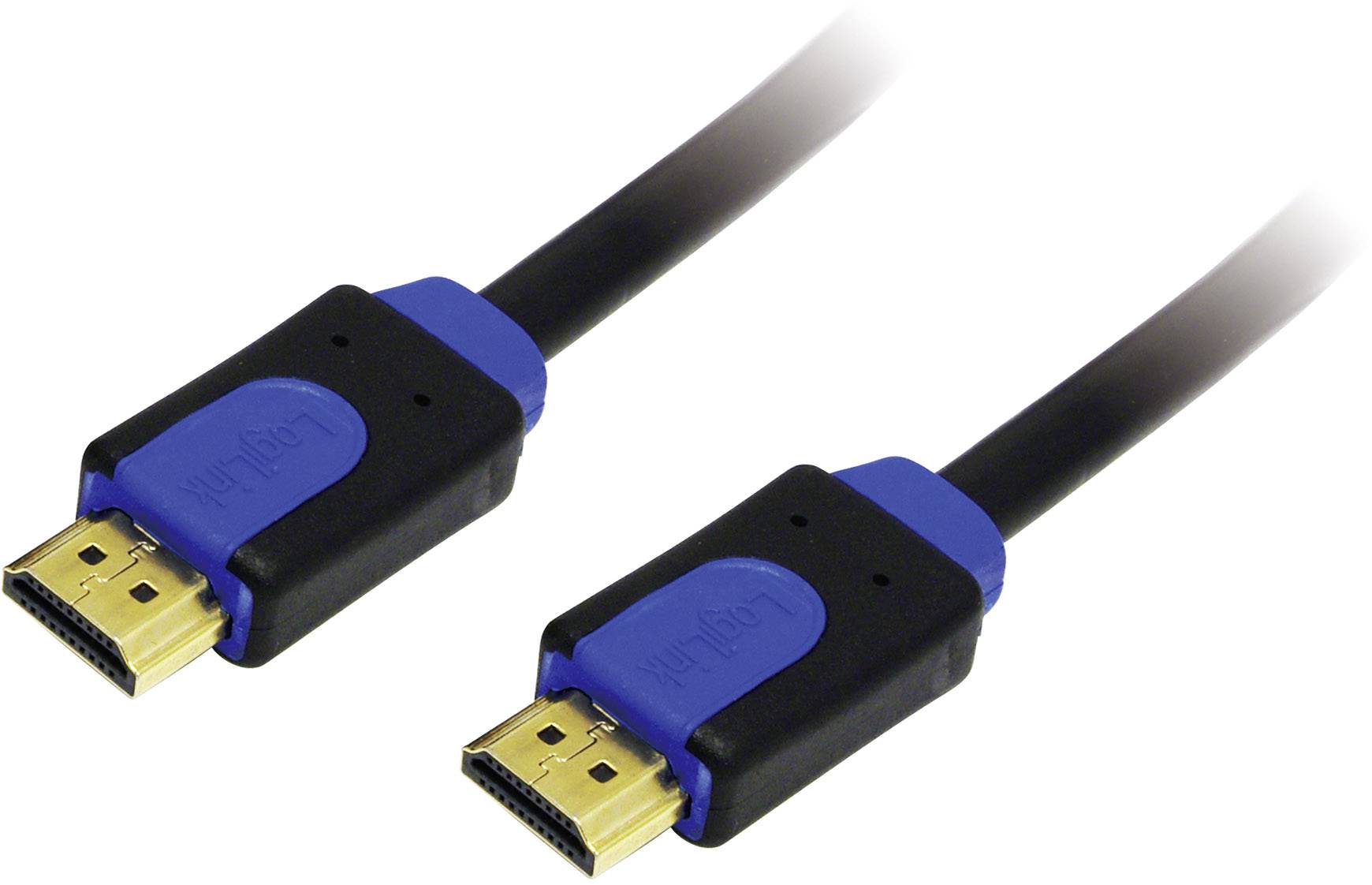 Zwei HDMI-Kabel mit schwarzen und blauen Steckern, gezeigt in paralleler Ausrichtung.