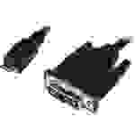 LogiLink HDMI / DVI Adapterkabel HDMI-Mini-C Stecker, DVI-D 18+1pol. Stecker 2.00m Schwarz CHM004 HDMI-Kabel