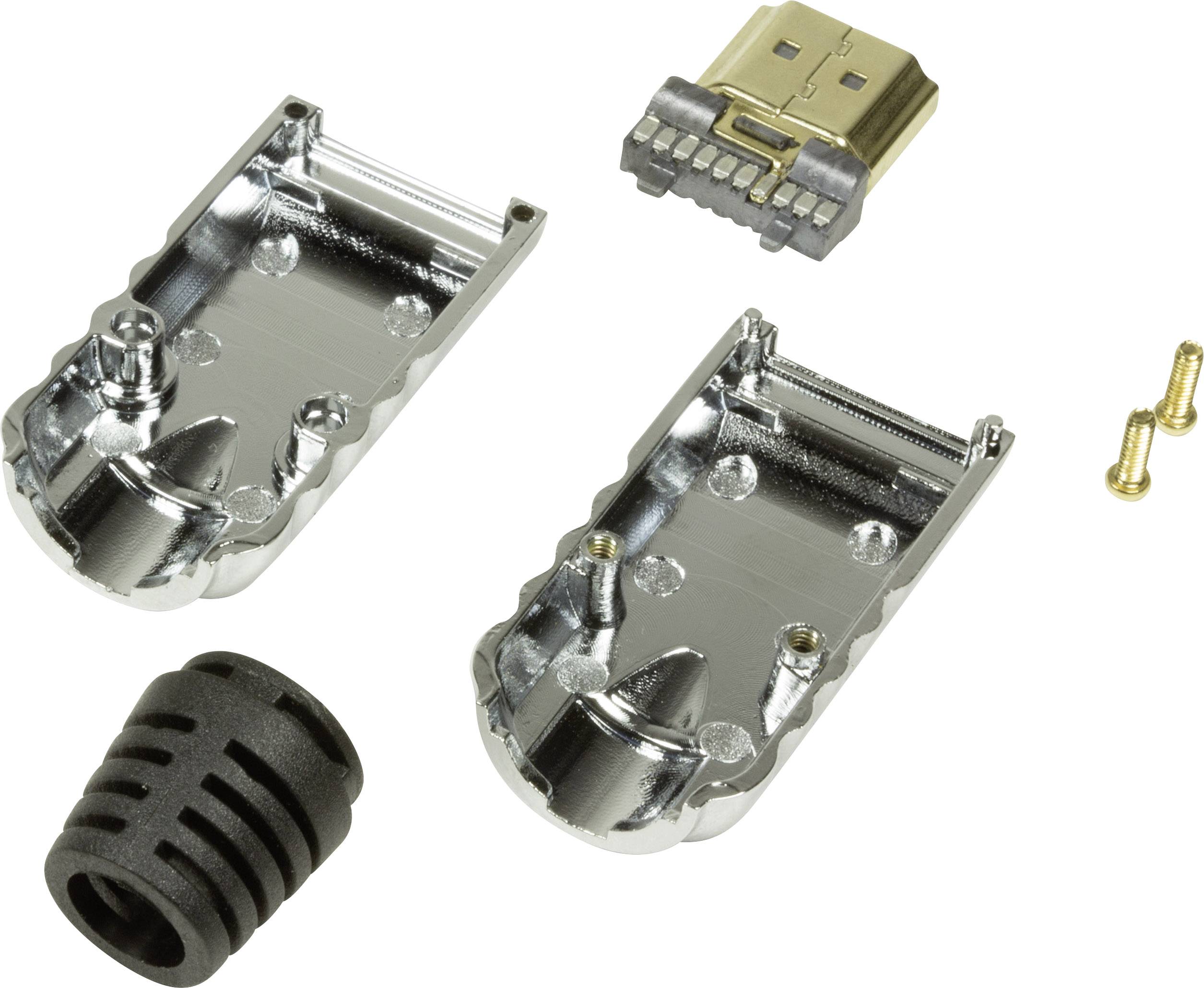 LogiLink CHP001 HDMI Adapter [1x offene Kabelenden - 1x HDMI-Stecker] Schwarz, Silber