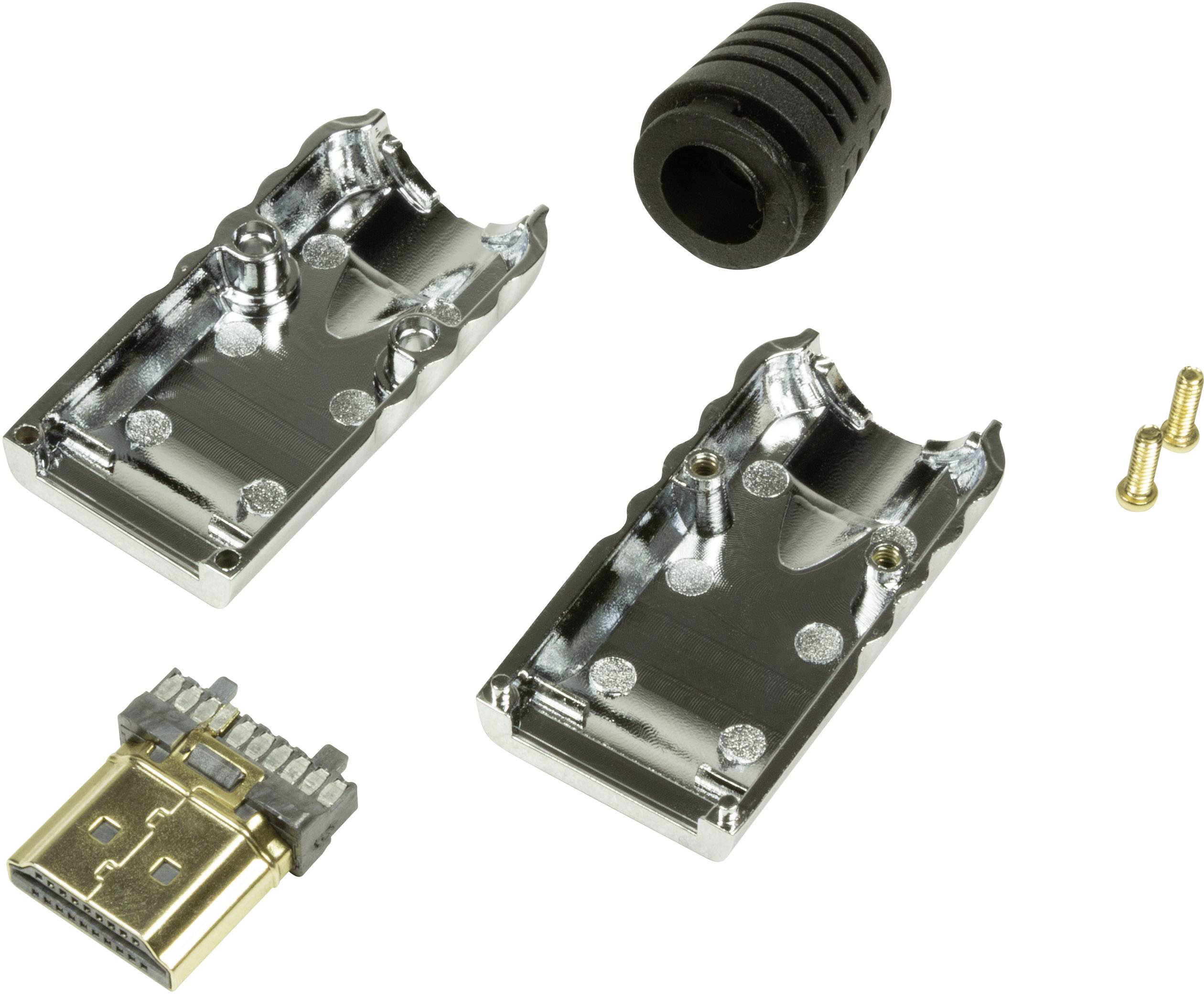 LogiLink CHP001 HDMI Adapter [1x offene Kabelenden - 1x HDMI-Stecker] Schwarz, Silber