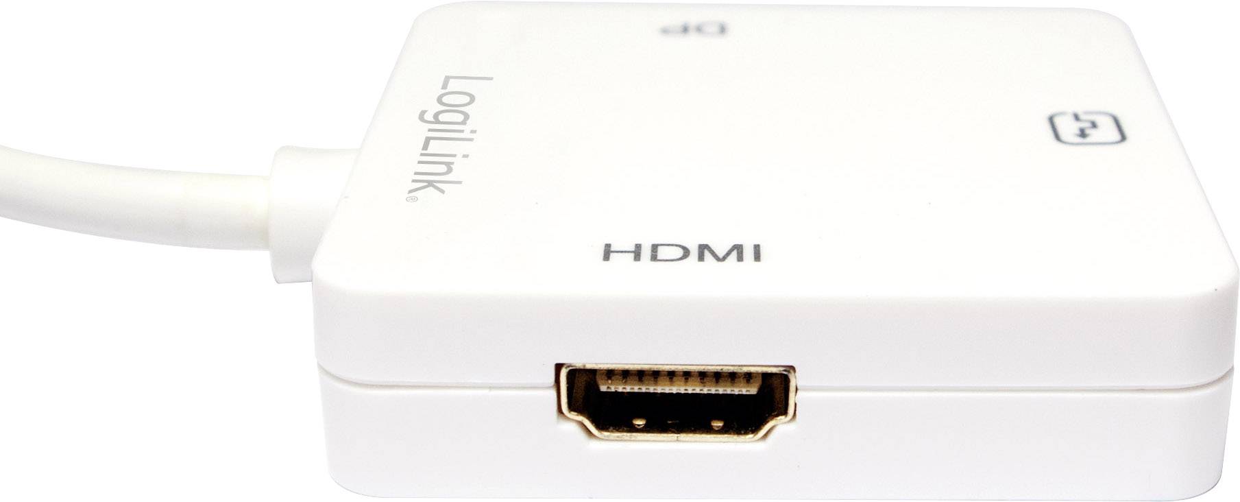 LogiLink CV0045A Adapter [1x Mini-DisplayPort Stecker - 1x DVI-Buchse 24+5pol., HDMI-Buchse] Weiß 15.00cm