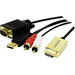 LogiLink CV0052A Adapter [1x HDMI-Stecker - 1x VGA-Stecker, Cinch-Stecker] Gold, Schwarz 2.00m