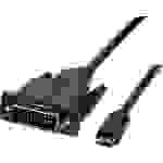 LogiLink USB-C® / DVI Adapterkabel USB-C® Stecker, DVI-D 24+1pol. Stecker 1.80m Schwarz UA0331 USB-C®-Displaykabel