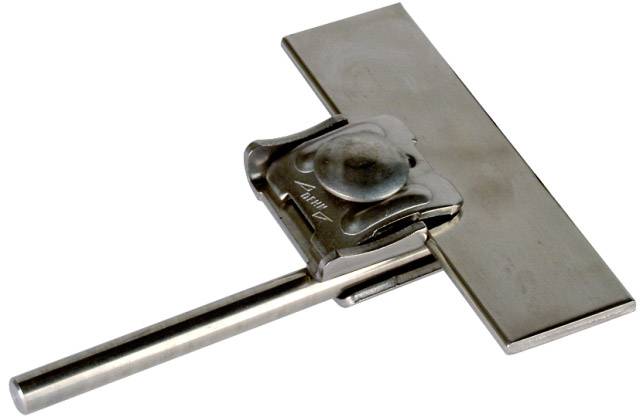 Metallansicht eines Werkzeugs mit T-förmigem Kopf und langem Griff, vermutlich ein Scheibenwischer oder Ähnliches für glatte Oberflächen.