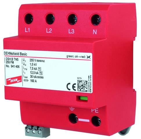 DEHN 941406 DSH B TNS 255 FM Kombiableiter Überspannungsschutz für: Verteilerschrank 50 kA 1 St.