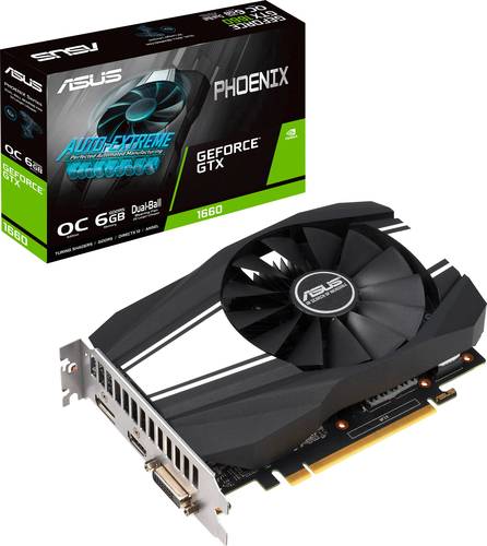 Asus Grafikkarte Nvidia GeForce GTX1660 Phoenix Overclocked 6GB GDDR5-RAM PCIe x16 HDMI®, DisplayPo
