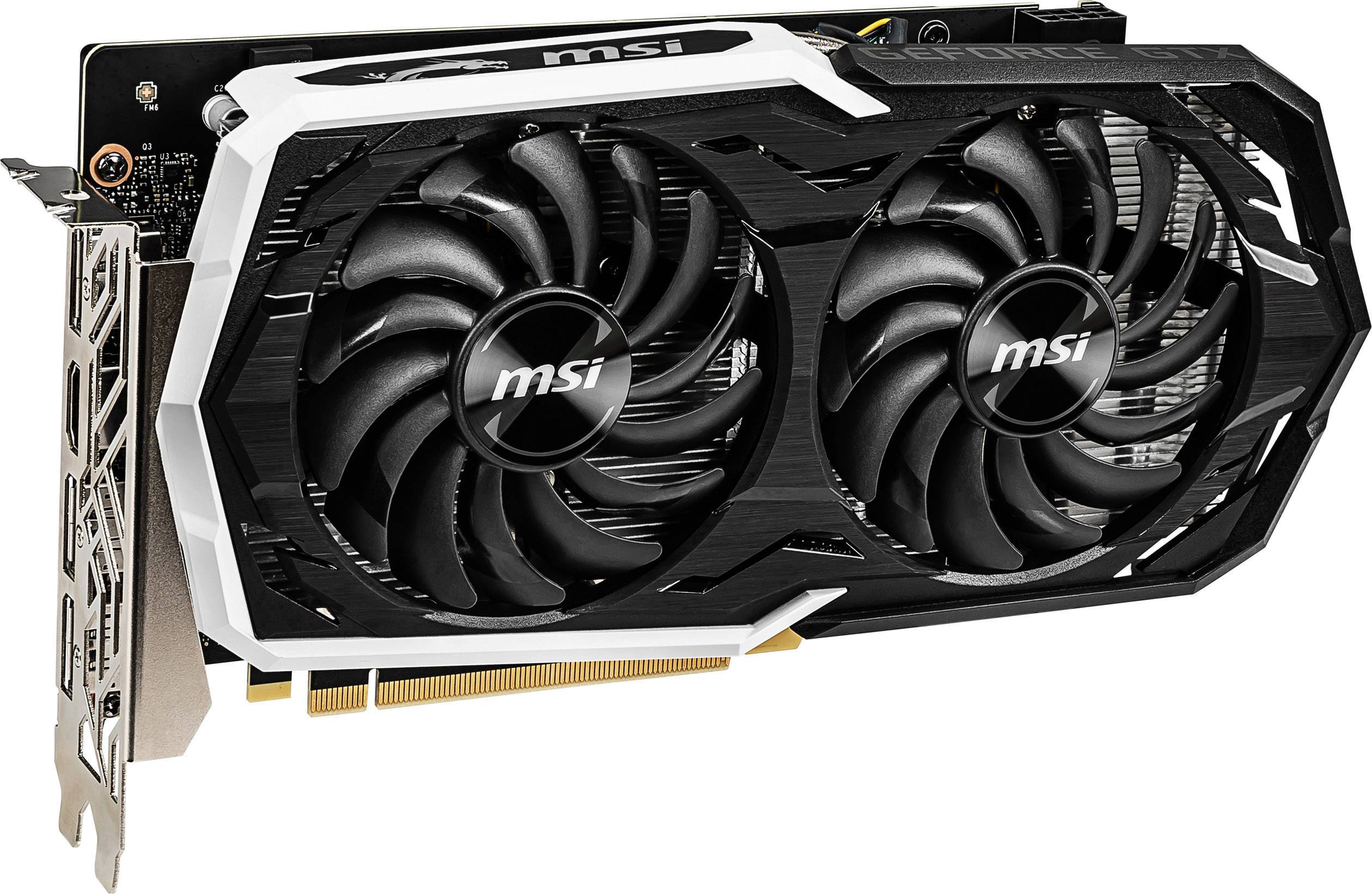 MSI Gaming Grafikkarte Nvidia GeForce GTX1660 Armor Overclocked 6GB GDDR5-RAM PCIe x16 HDMI®, DisplayPort